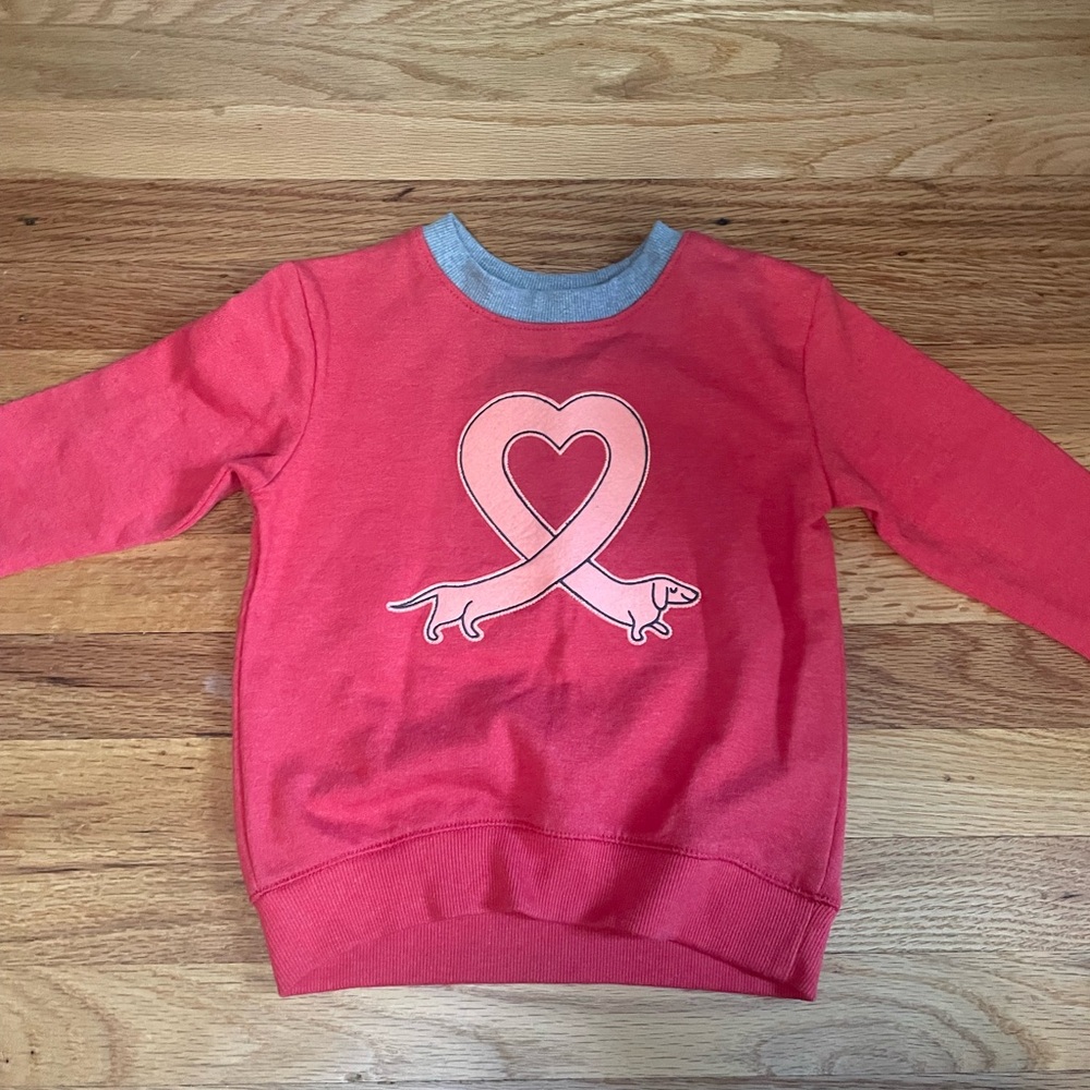 Cat and Jack weenie dog heart sweatshirt